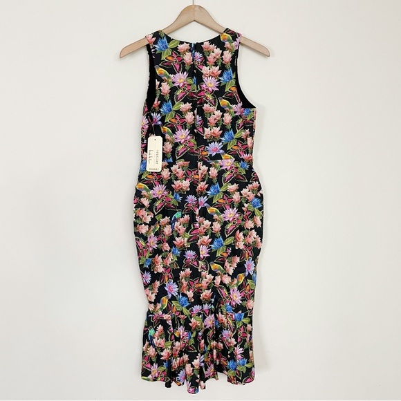 Nicole Miller X Artelier Lamanca Jungle Dress Whimsical Floral - Picture 12 of 16